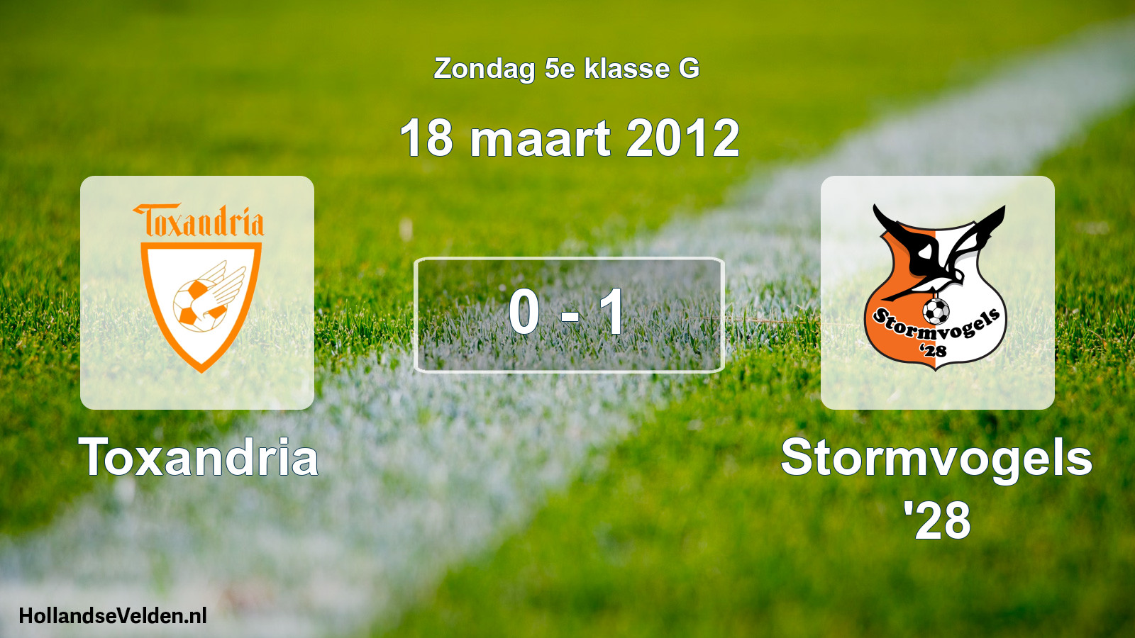 Total number of matches played: Toxandria - Stormvogels '28 0 - 1 (18 March 2012)