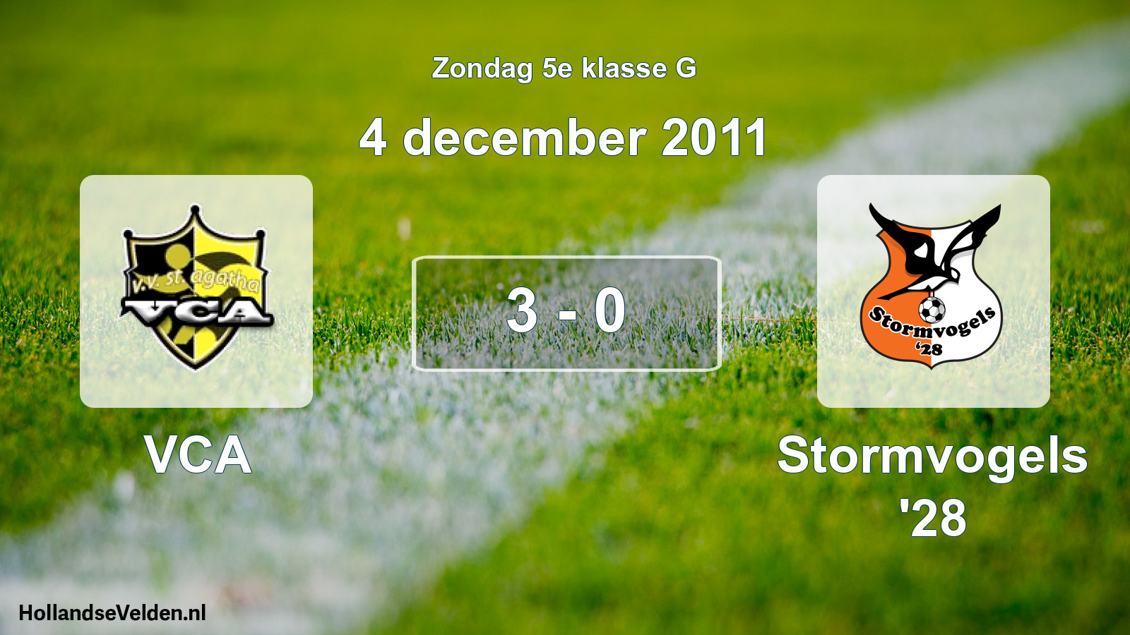 Total number of matches played: VCA - Stormvogels '28 3 - 0 (4 December 2011)