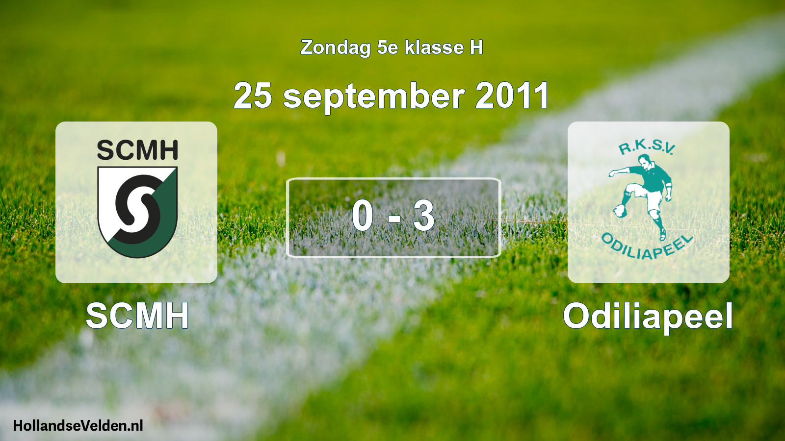 Total number of matches played: SCMH - Odiliapeel 0 - 3 (25 September 2011)