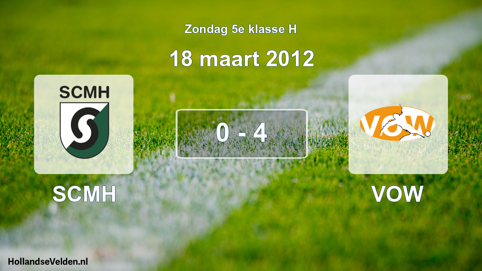 Total number of matches played: SCMH - VOW 0 - 4 (18 March 2012)