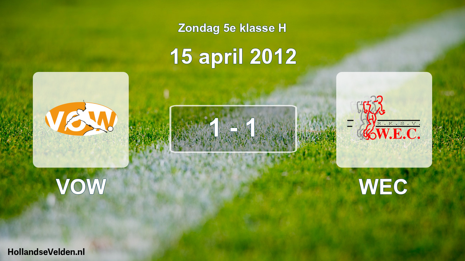 Total number of matches played: VOW - WEC 1 - 1 (15 April 2012)