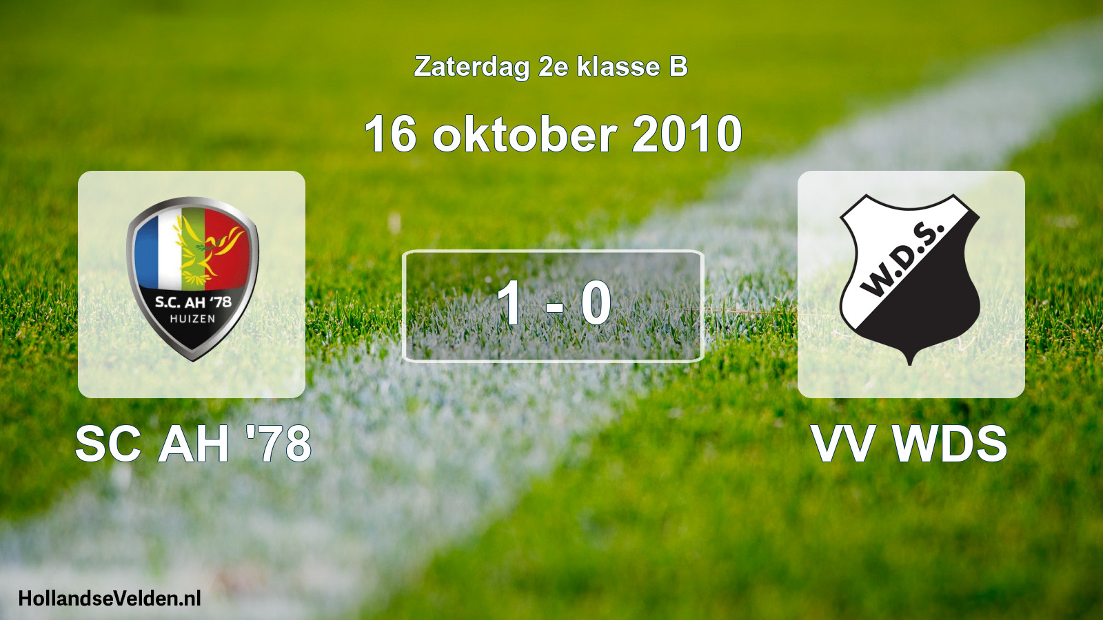 Total number of matches played: SC AH '78 - VV WDS 1 - 0 (16 October 2010)