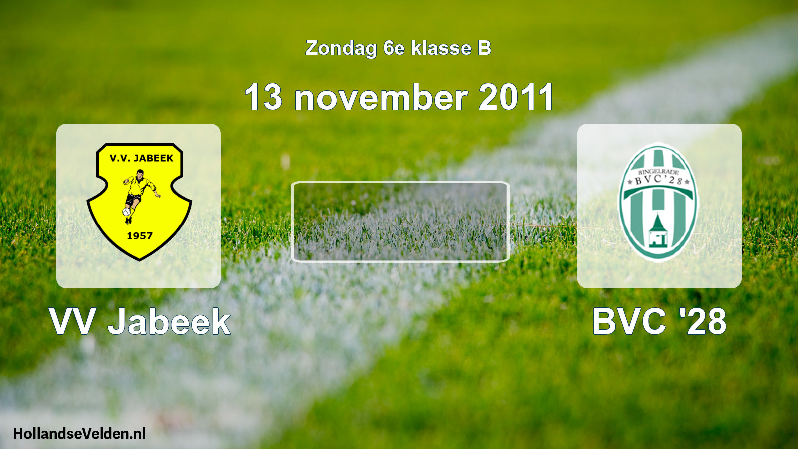 Scheduled Match: VV Jabeek - BVC '28 (13 November 2011)