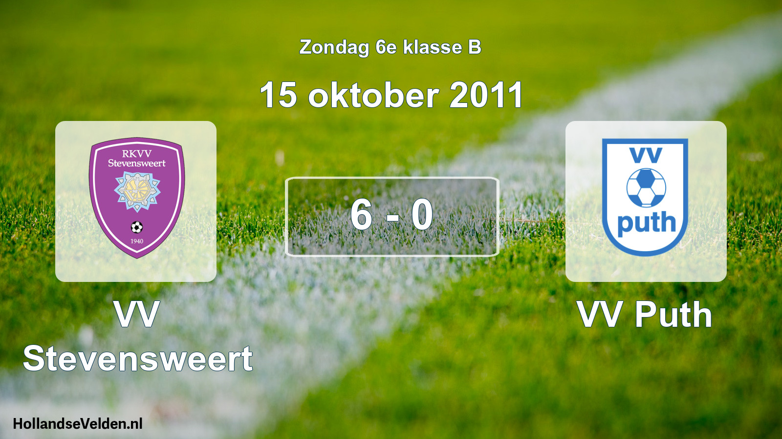 Total number of matches played: VV Stevensweert - VV Puth 6 - 0 (15 October 2011)