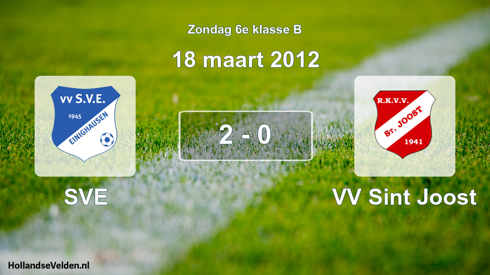 Total number of matches played: SVE - VV Sint Joost 2 - 0 (18 March 2012)