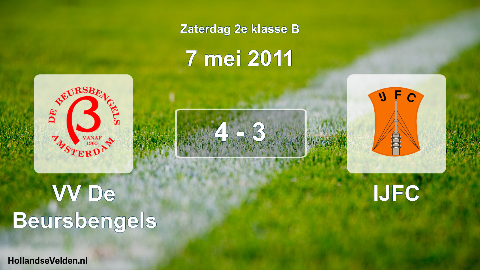 Total number of matches played: VV De Beursbengels - IJFC 4 - 3 (7 May 2011)