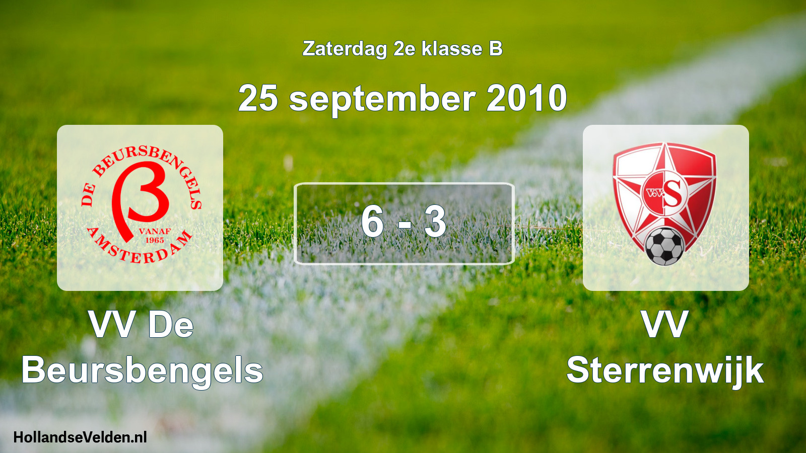 Total number of matches played: VV De Beursbengels - VV Sterrenwijk 6 - 3 (25 September 2010)