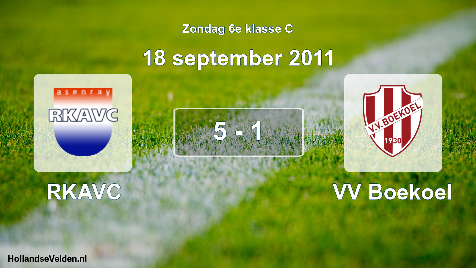 Total number of matches played: RKAVC - VV Boekoel 5 - 1 (18 September 2011)