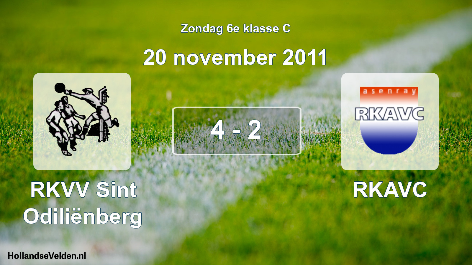 Total number of matches played: RKVV Sint Odiliënberg - RKAVC 4 - 2 (20 November 2011)