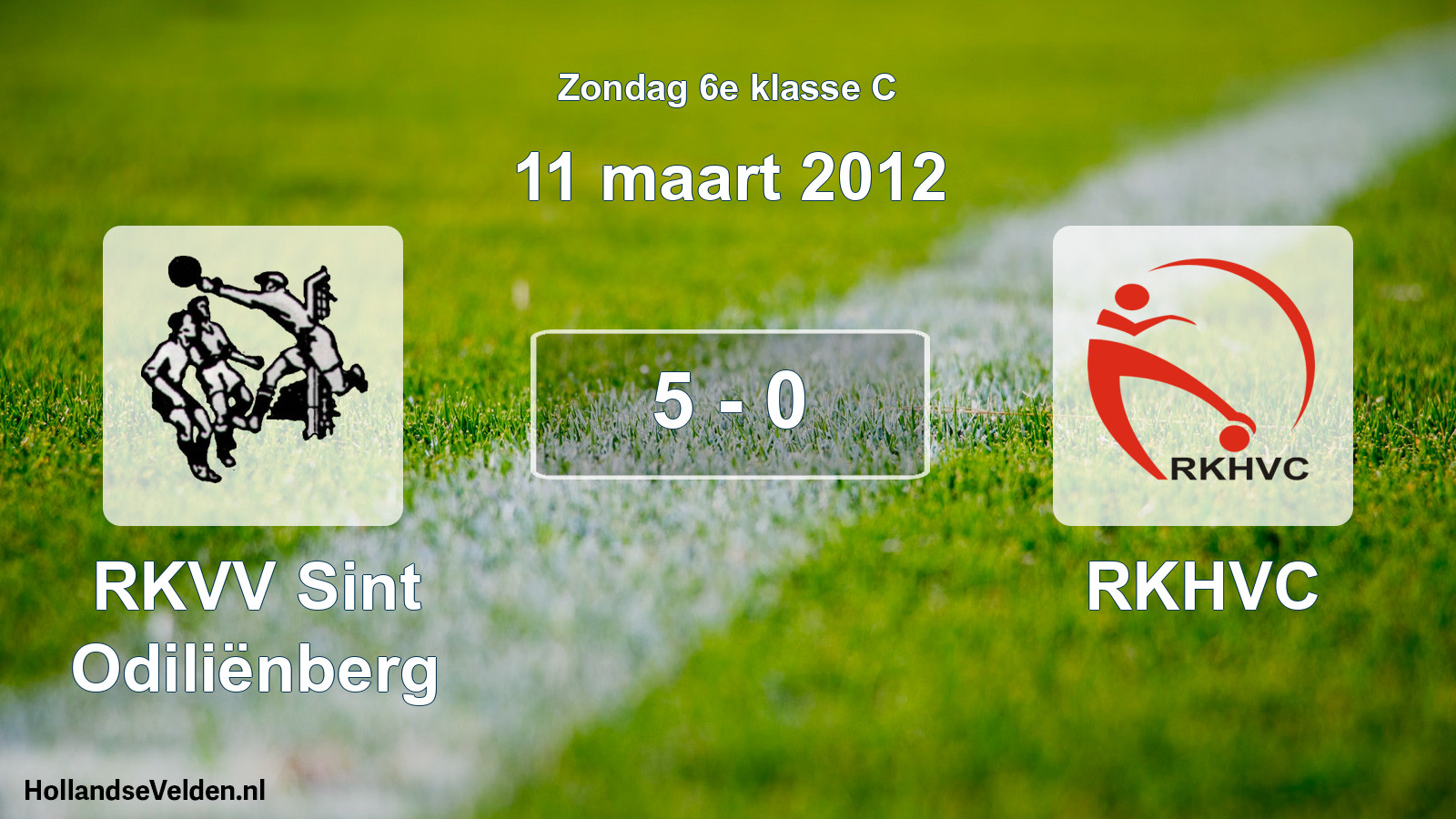 Total number of matches played: RKVV Sint Odiliënberg - RKHVC 5 - 0 (11 March 2012)