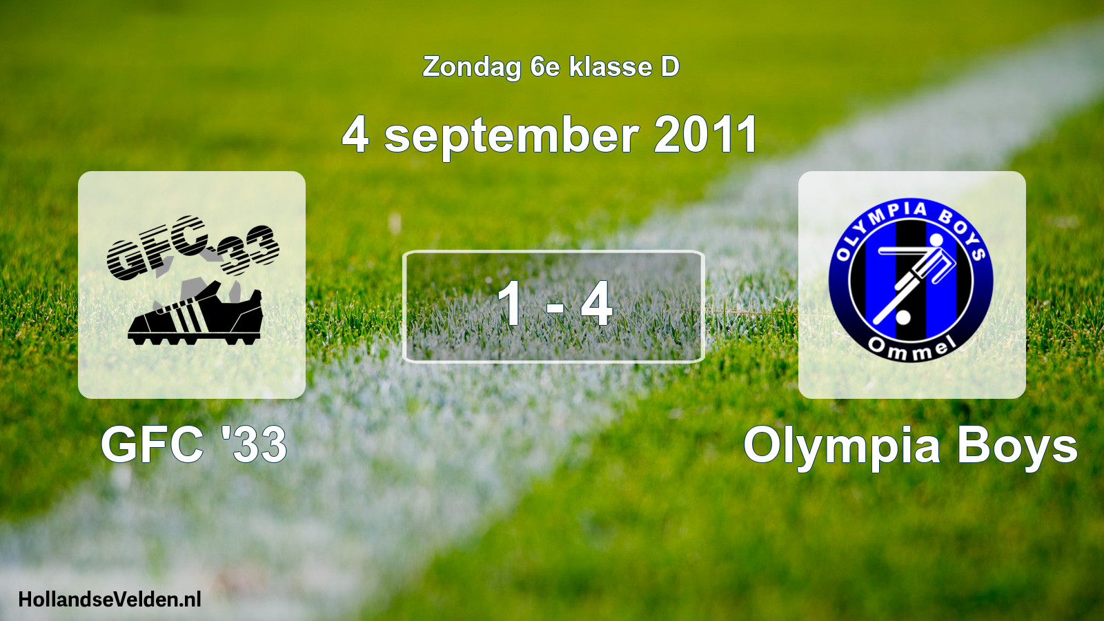 Total number of matches played: GFC '33 - Olympia Boys 1 - 4 (4 September 2011)