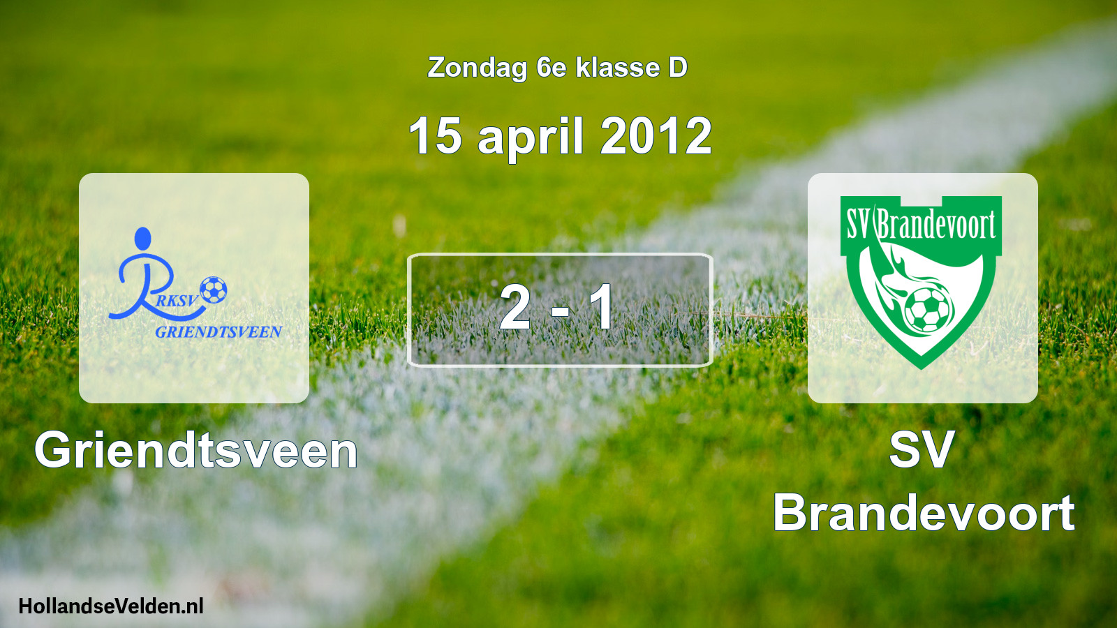 Total number of matches played: Griendtsveen - SV Brandevoort 2 - 1 (15 April 2012)