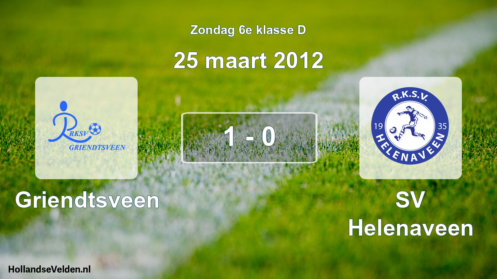 Total number of matches played: Griendtsveen - SV Helenaveen 1 - 0 (25 March 2012)