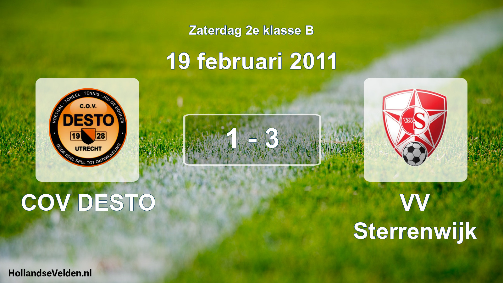 Total number of matches played: COV DESTO - VV Sterrenwijk 1 - 3 (19 February 2011)