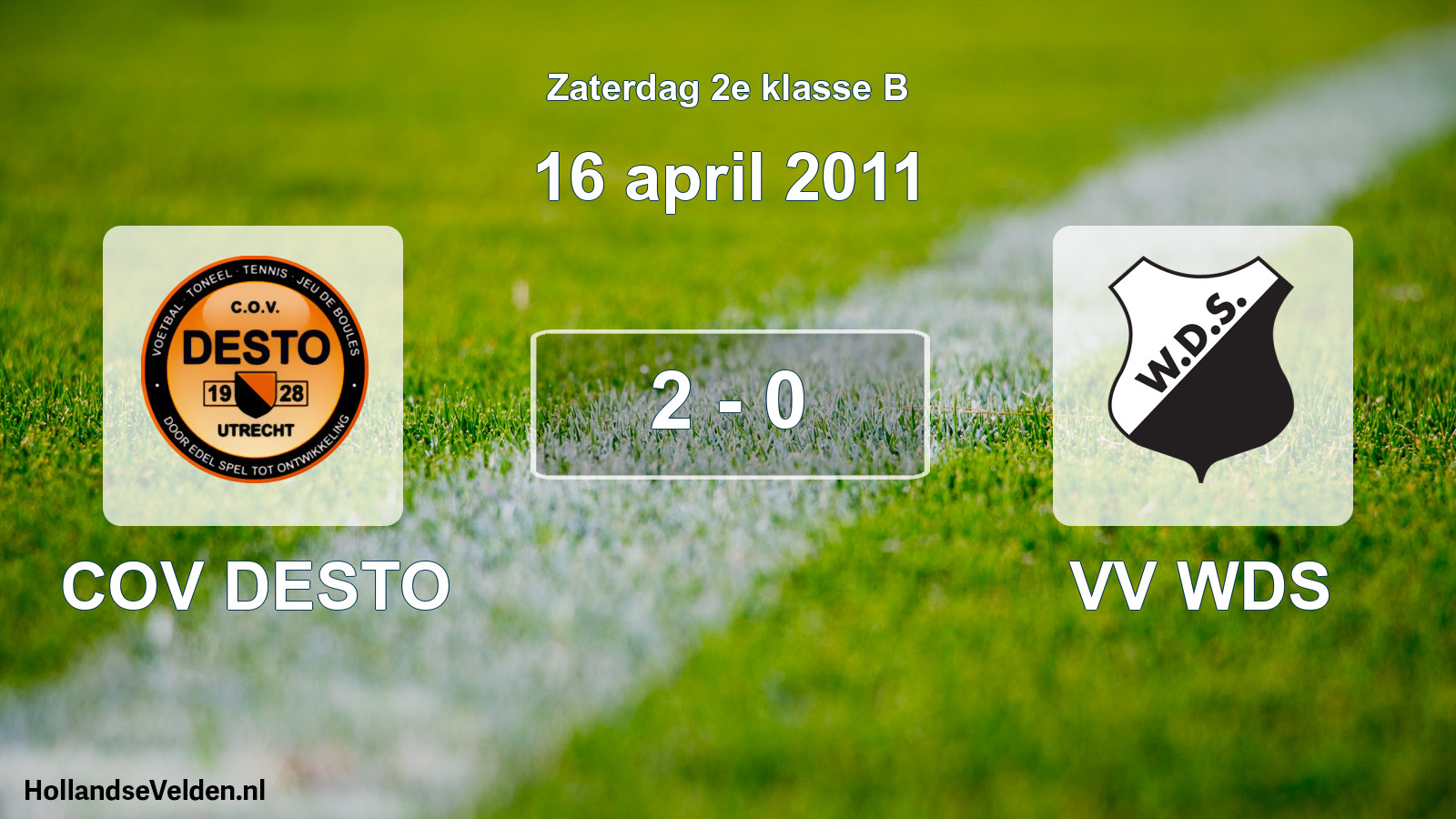 Total number of matches played: COV DESTO - VV WDS 2 - 0 (16 April 2011)