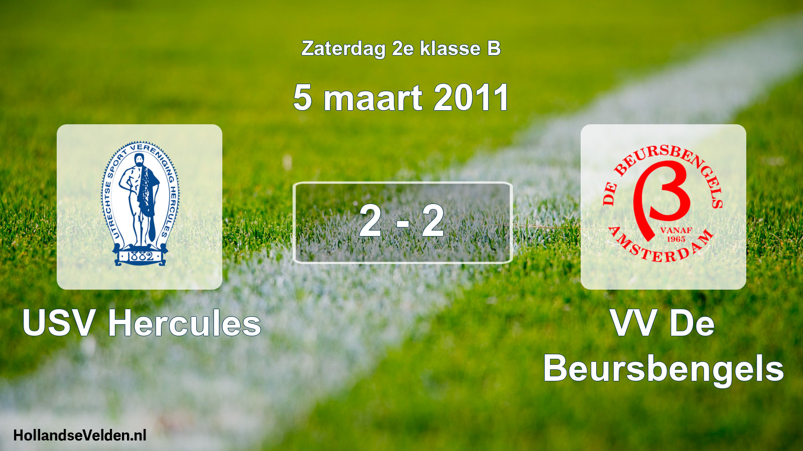 Total number of matches played: USV Hercules - VV De Beursbengels 2 - 2 (5 March 2011)