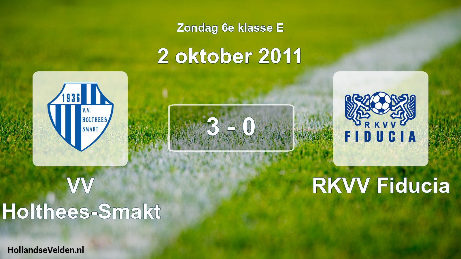 Total number of matches played: VV Holthees-Smakt - RKVV Fiducia 3 - 0 (2 October 2011)