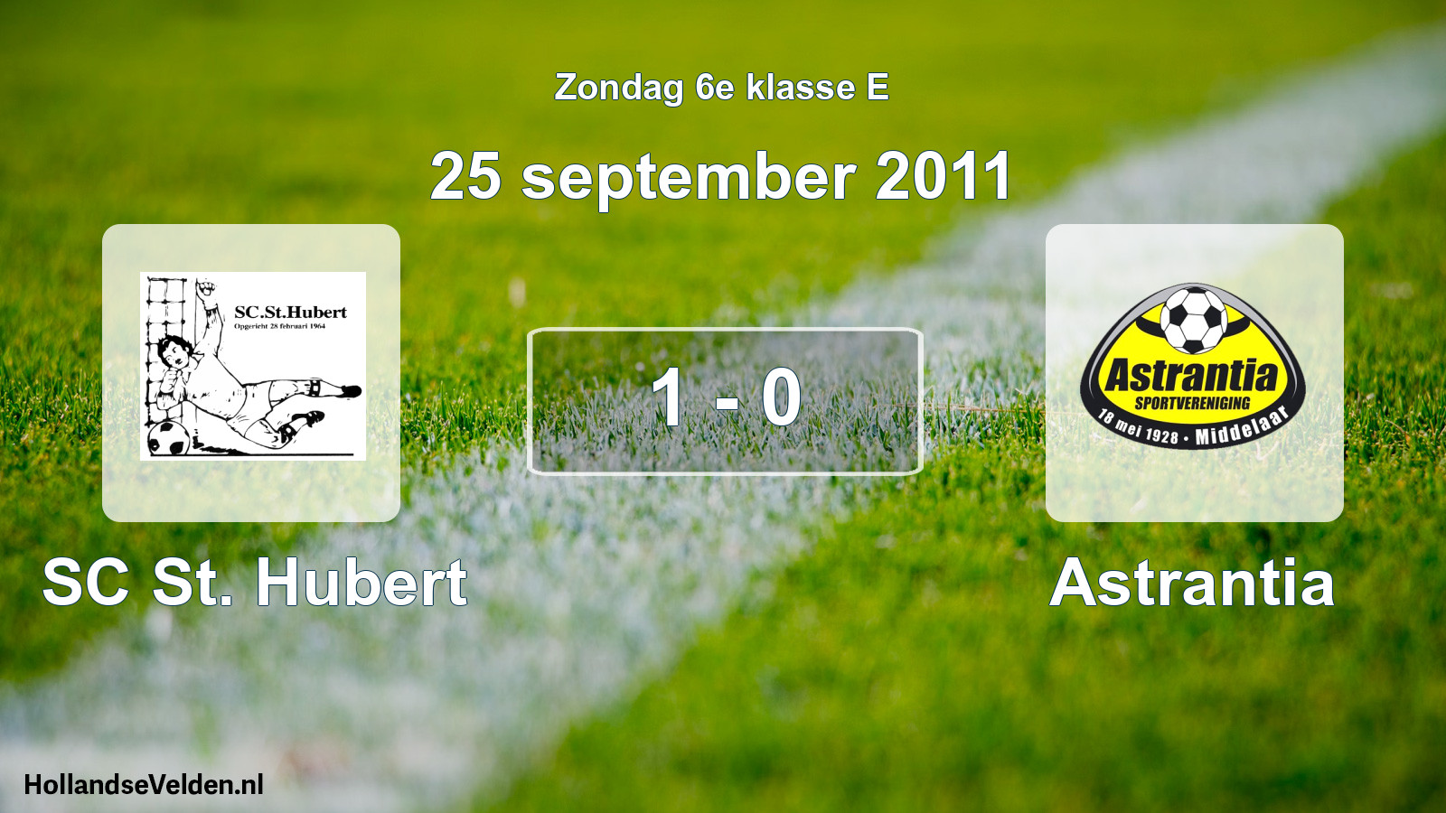 Total number of matches played: SC St. Hubert - Astrantia 1 - 0 (25 September 2011)