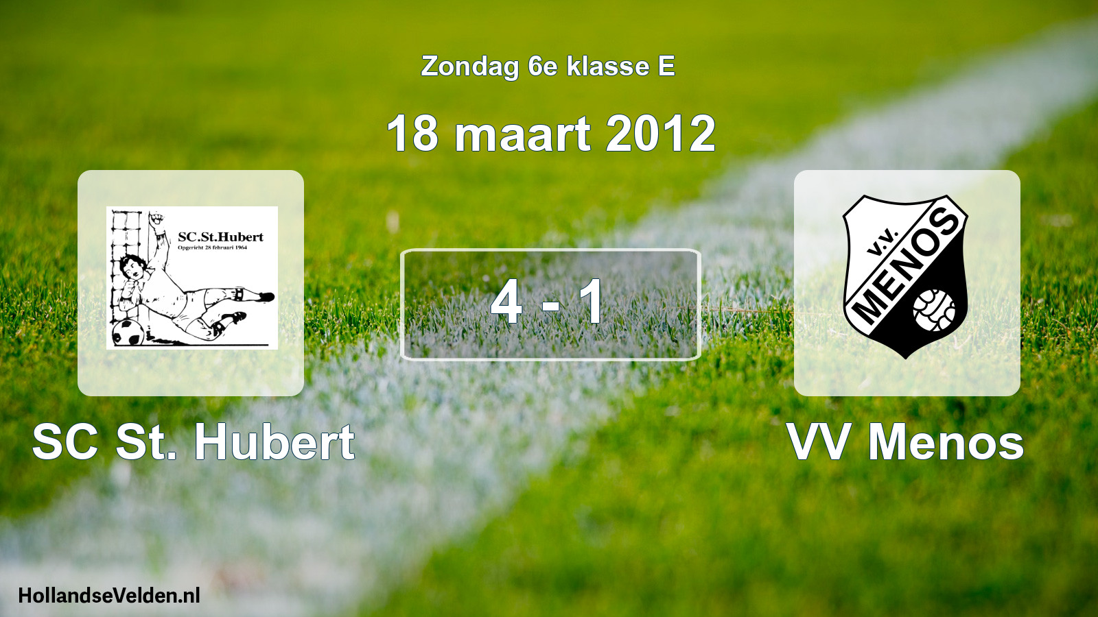 Total number of matches played: SC St. Hubert - VV Menos 4 - 1 (18 March 2012)