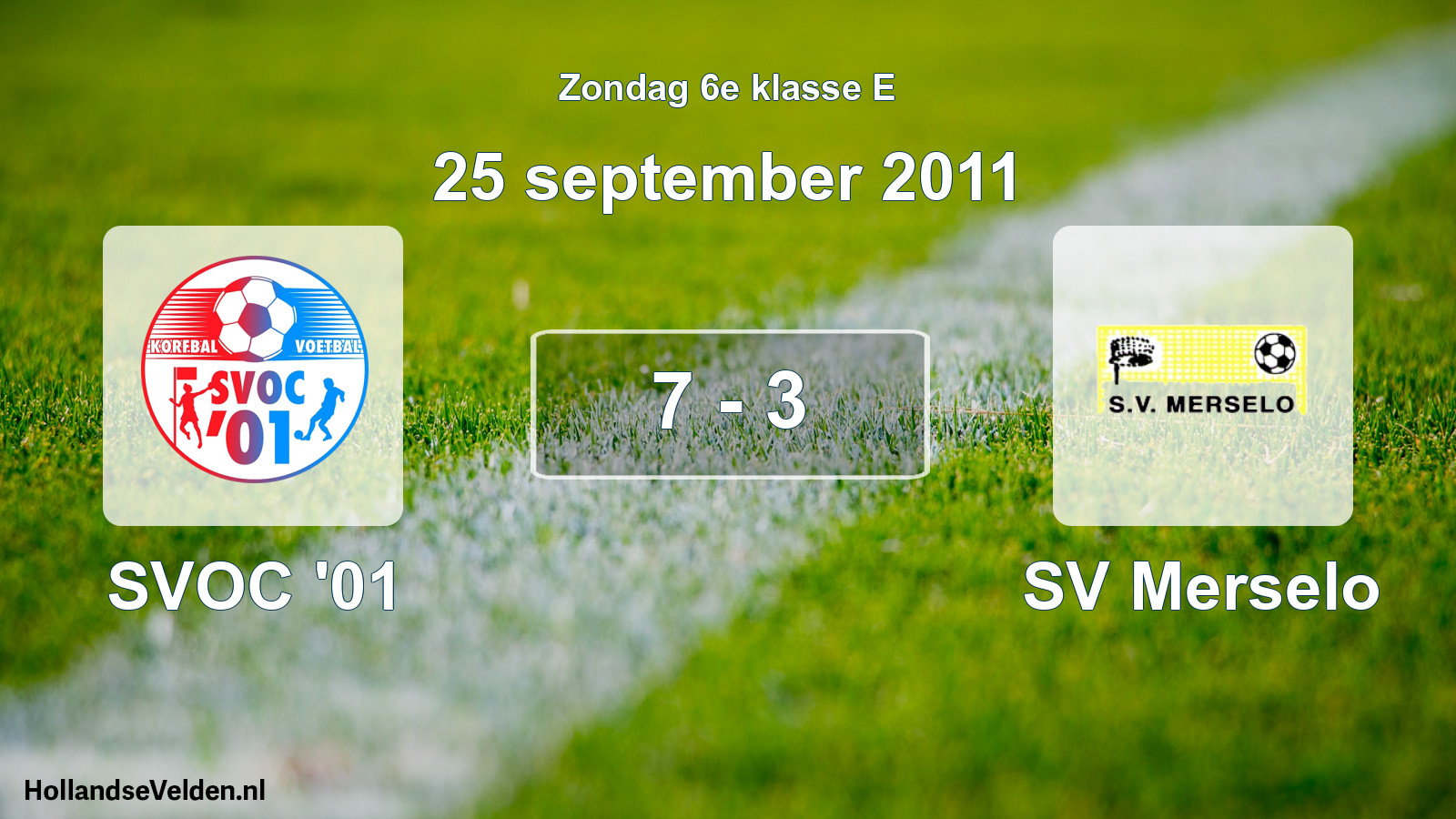 Total number of matches played: SVOC '01 - SV Merselo 7 - 3 (25 September 2011)