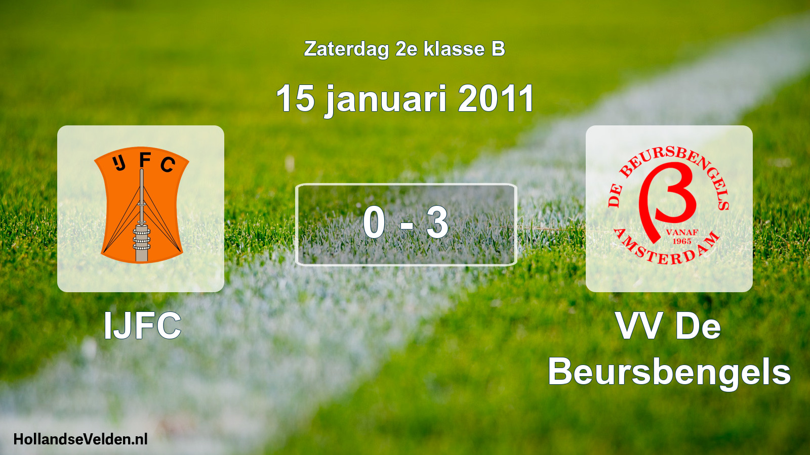 Total number of matches played: IJFC - VV De Beursbengels 0 - 3 (15 January 2011)