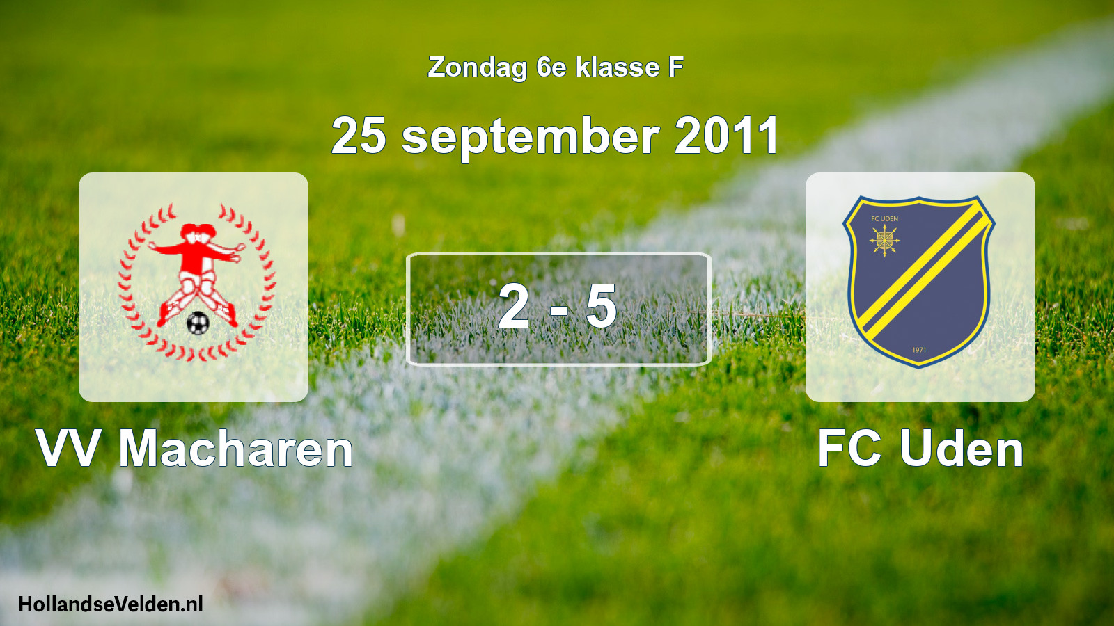 Total number of matches played: VV Macharen - FC Uden 2 - 5 (25 September 2011)