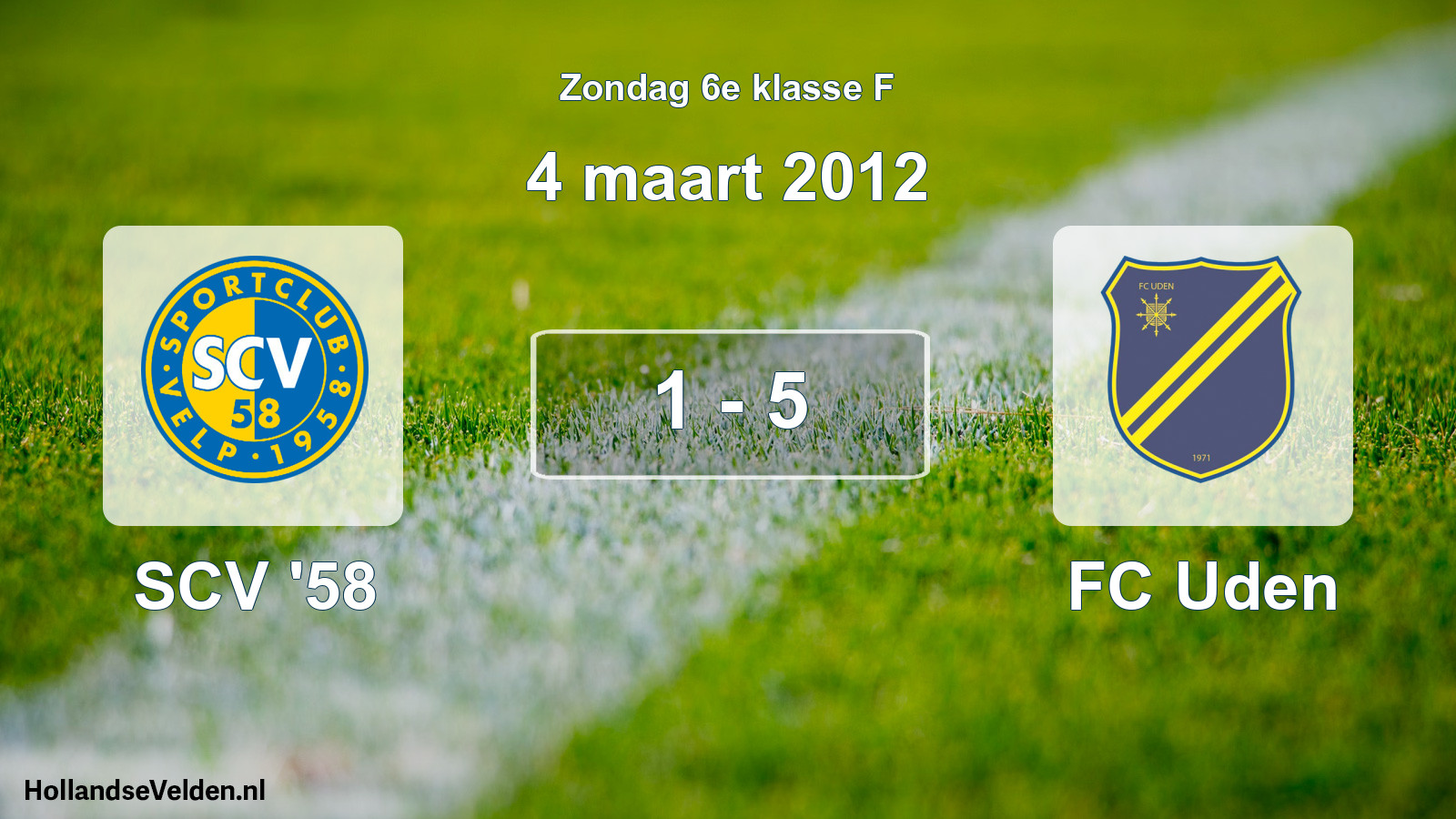 Total number of matches played: SCV '58 - FC Uden 1 - 5 (4 March 2012)