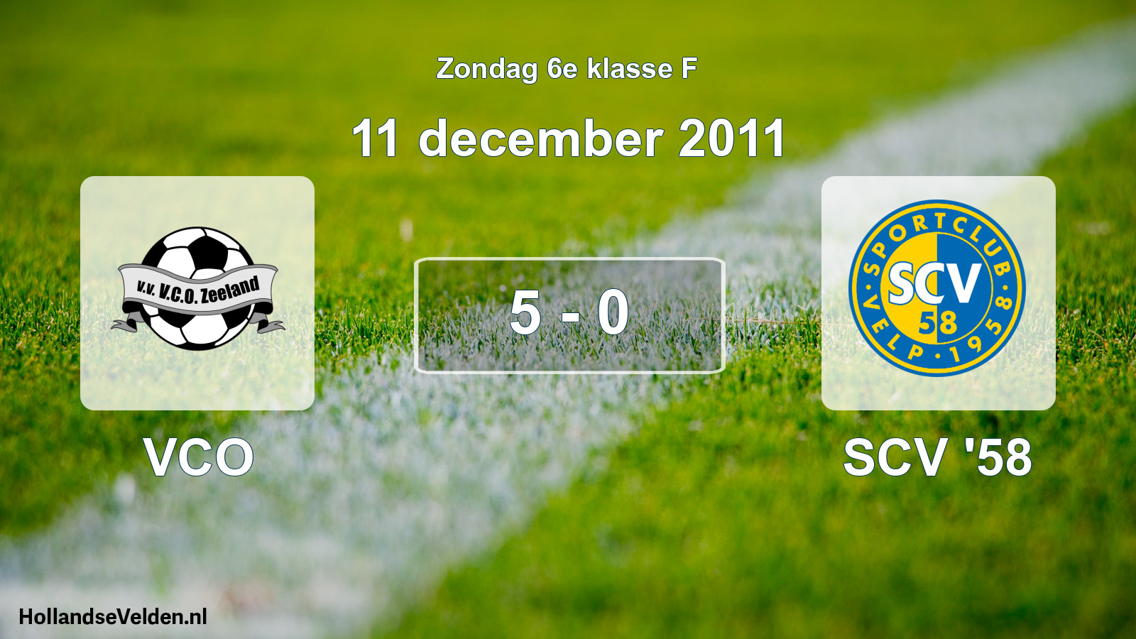 Total number of matches played: VCO - SCV '58 5 - 0 (11 December 2011)