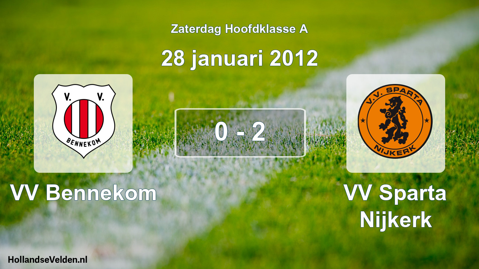 Total number of matches played: VV Bennekom - VV Sparta Nijkerk 0 - 2 (28 January 2012)