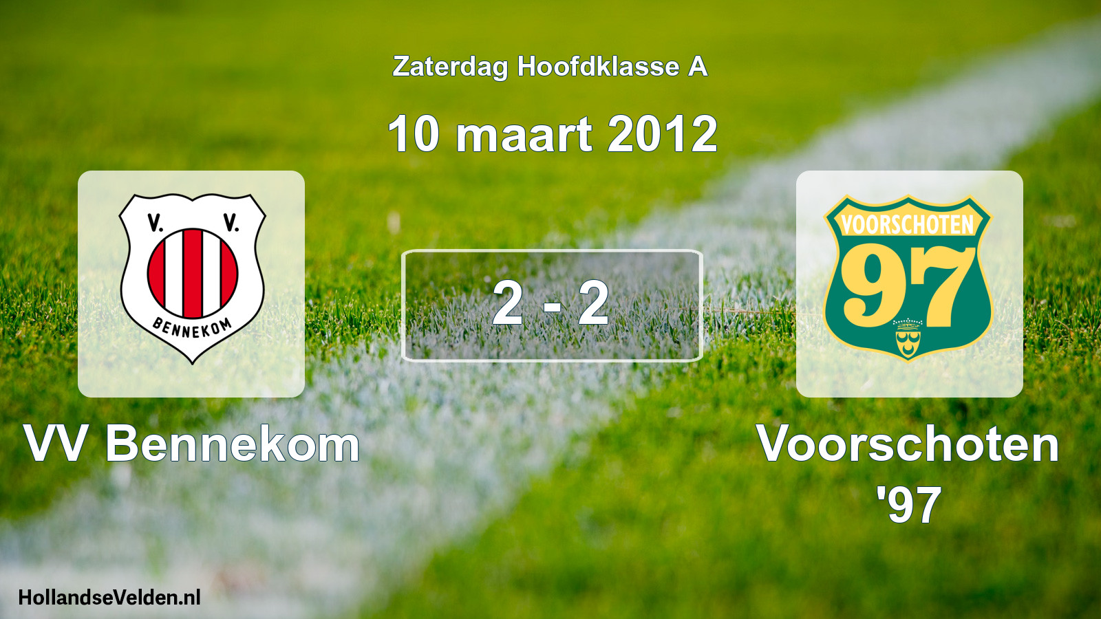Total number of matches played: VV Bennekom - Voorschoten '97 2 - 2 (10 March 2012)