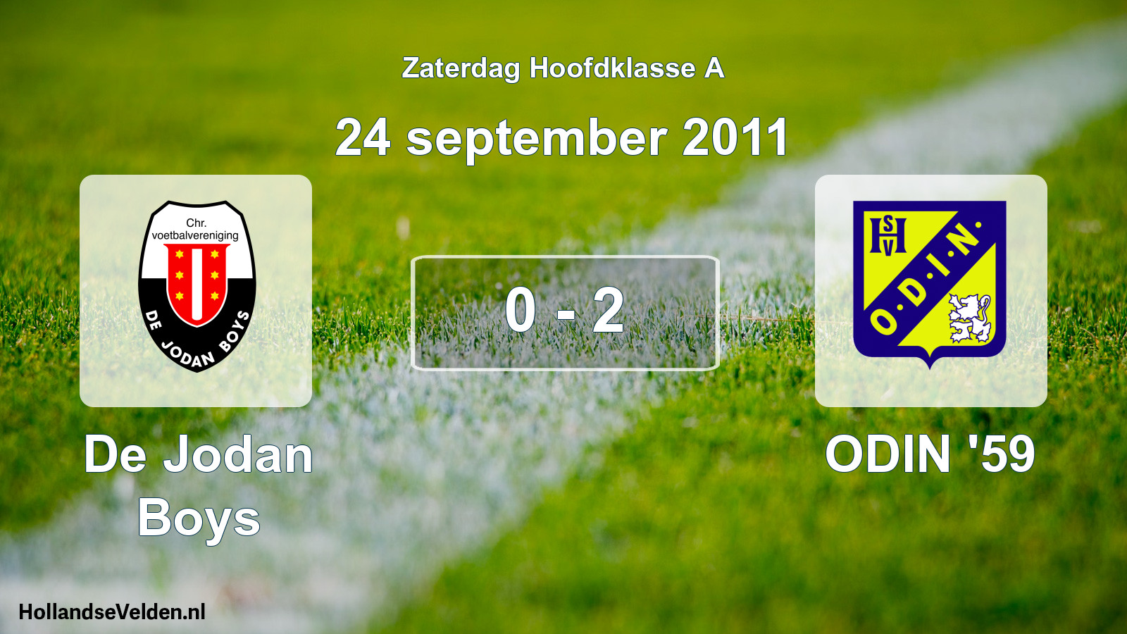 Total number of matches played: De Jodan Boys - ODIN '59 0 - 2 (24 September 2011)