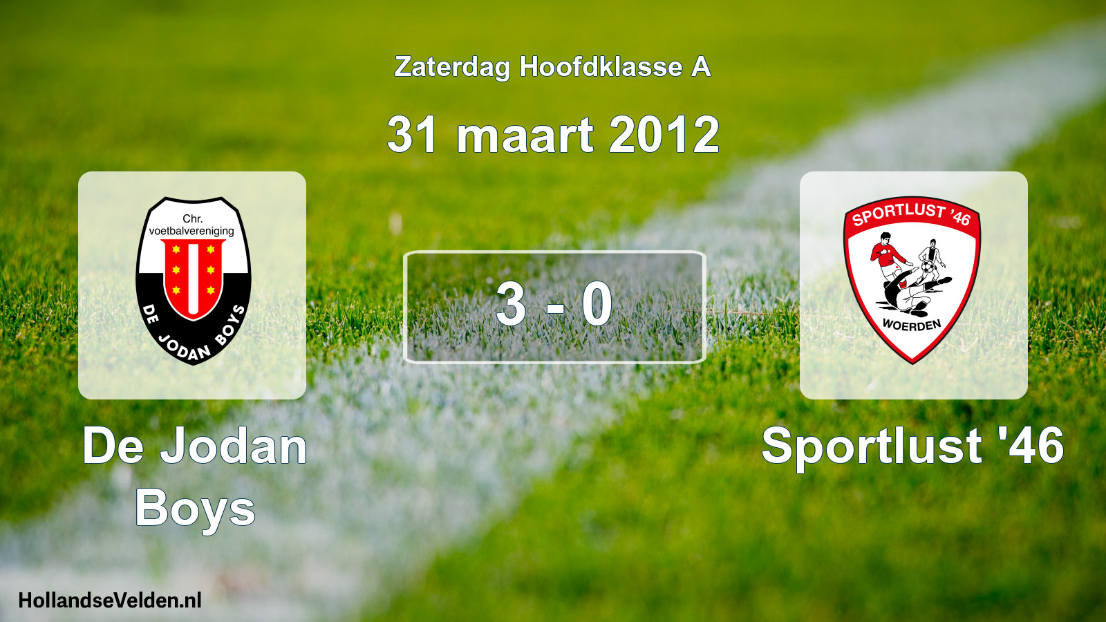 Total number of matches played: De Jodan Boys - Sportlust '46 3 - 0 (31 March 2012)