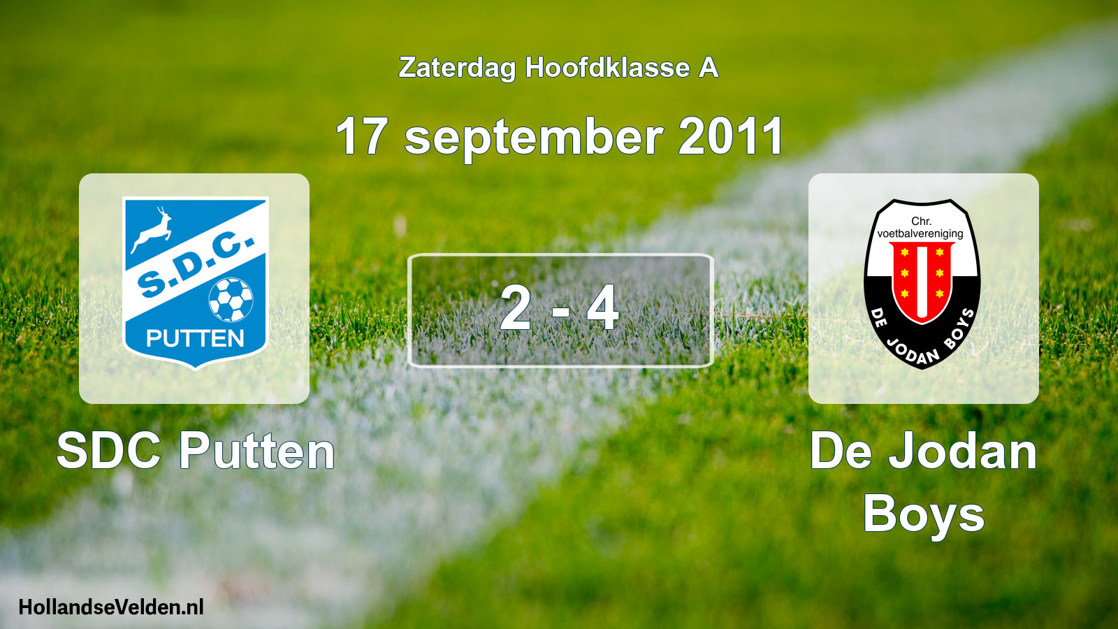 Total number of matches played: SDC Putten - De Jodan Boys 2 - 4 (17 September 2011)