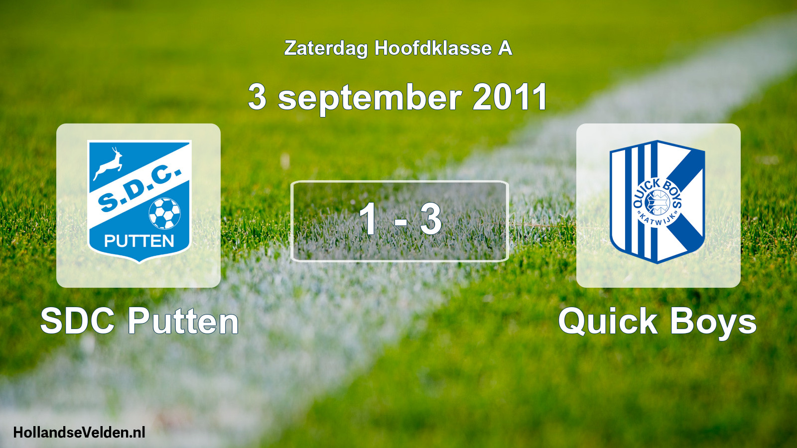 Total number of matches played: SDC Putten - Quick Boys 1 - 3 (3 September 2011)