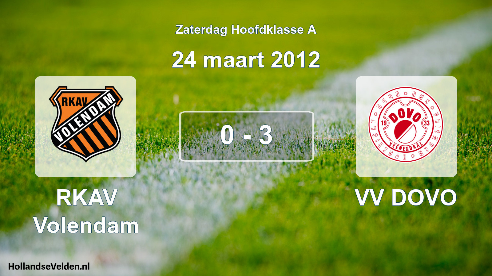Total number of matches played: RKAV Volendam - VV DOVO 0 - 3 (24 March 2012)