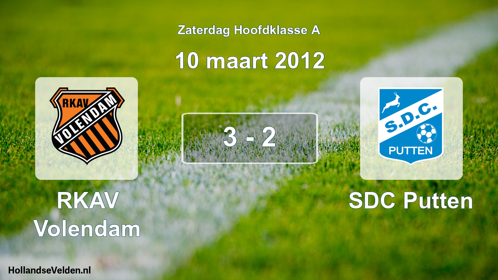 Total number of matches played: RKAV Volendam - SDC Putten 3 - 2 (10 March 2012)