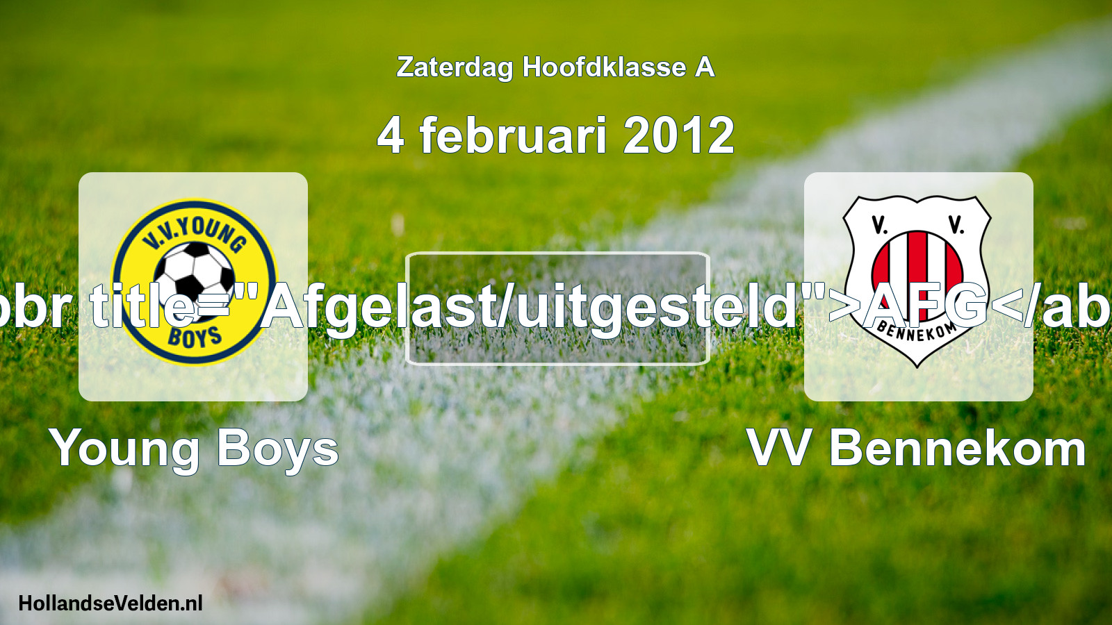 Scheduled Match: Young Boys - VV Bennekom (4 February 2012)
