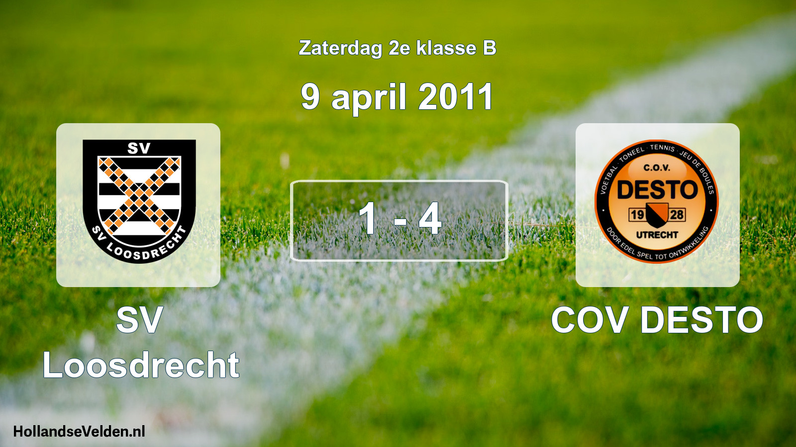 Total number of matches played: SV Loosdrecht - COV DESTO 1 - 4 (9 April 2011)