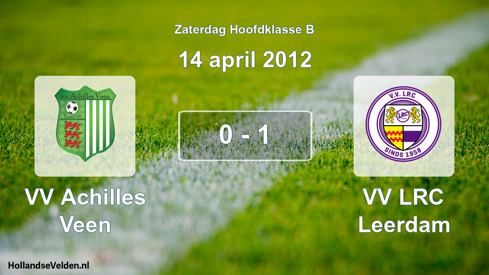 Total number of matches played: VV Achilles Veen - VV LRC Leerdam 0 - 1 (14 April 2012)