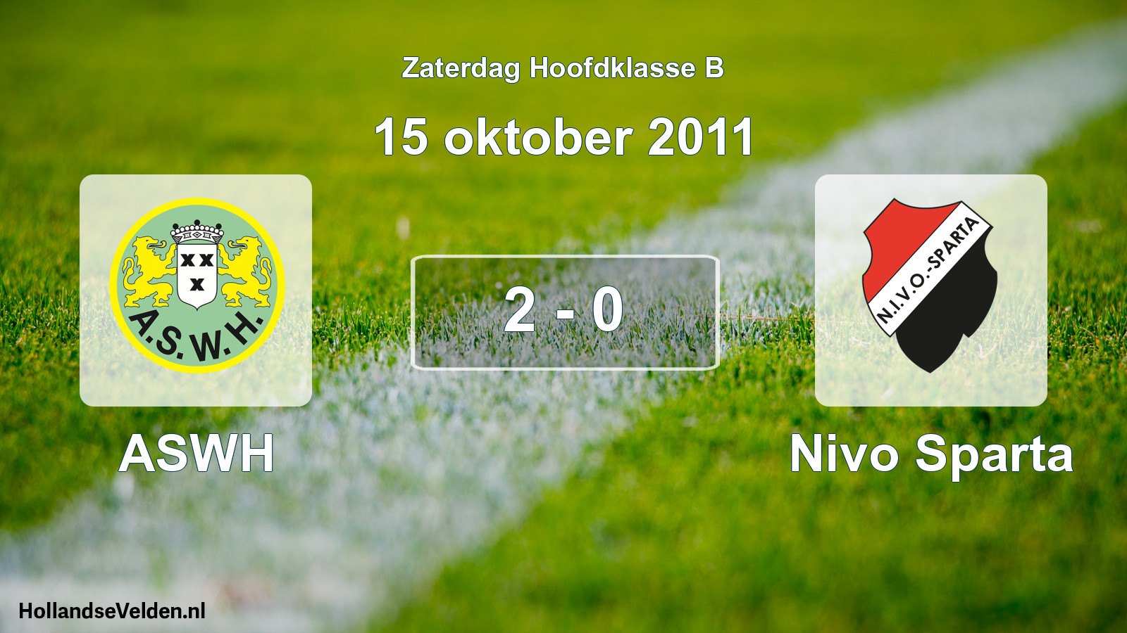 Total number of matches played: ASWH - Nivo Sparta 2 - 0 (15 October 2011)