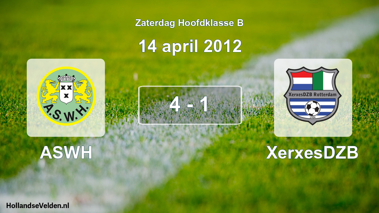Total number of matches played: ASWH - XerxesDZB 4 - 1 (14 April 2012)