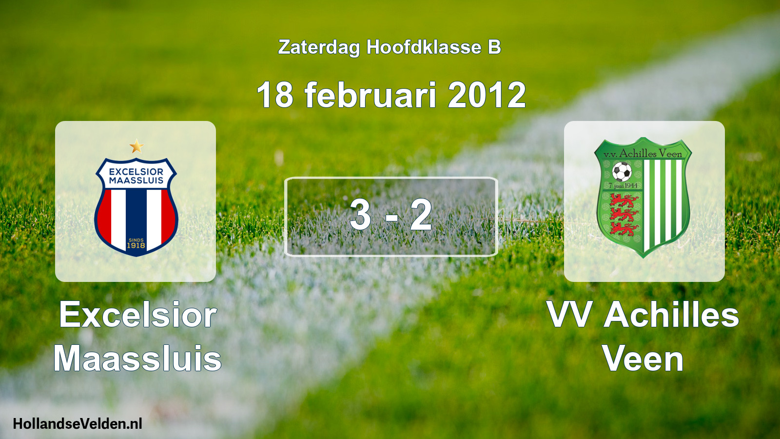 Total number of matches played: Excelsior Maassluis - VV Achilles Veen 3 - 2 (18 February 2012)