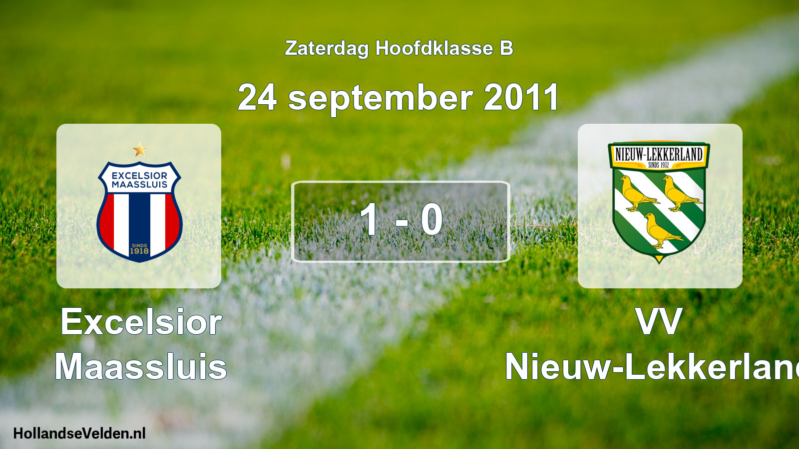 Total number of matches played: Excelsior Maassluis - VV Nieuw-Lekkerland 1 - 0 (24 September 2011)