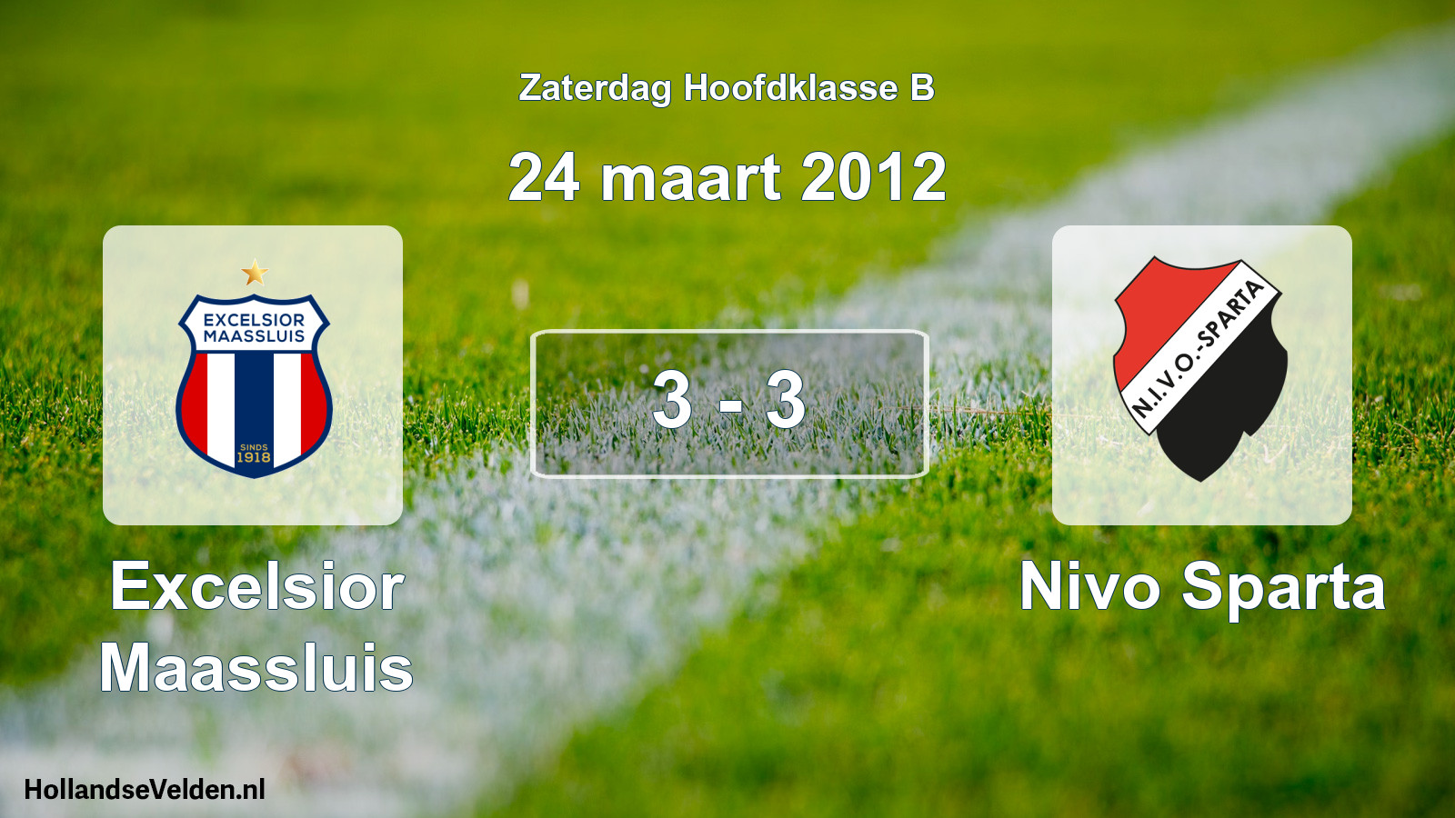 Total number of matches played: Excelsior Maassluis - Nivo Sparta 3 - 3 (24 March 2012)