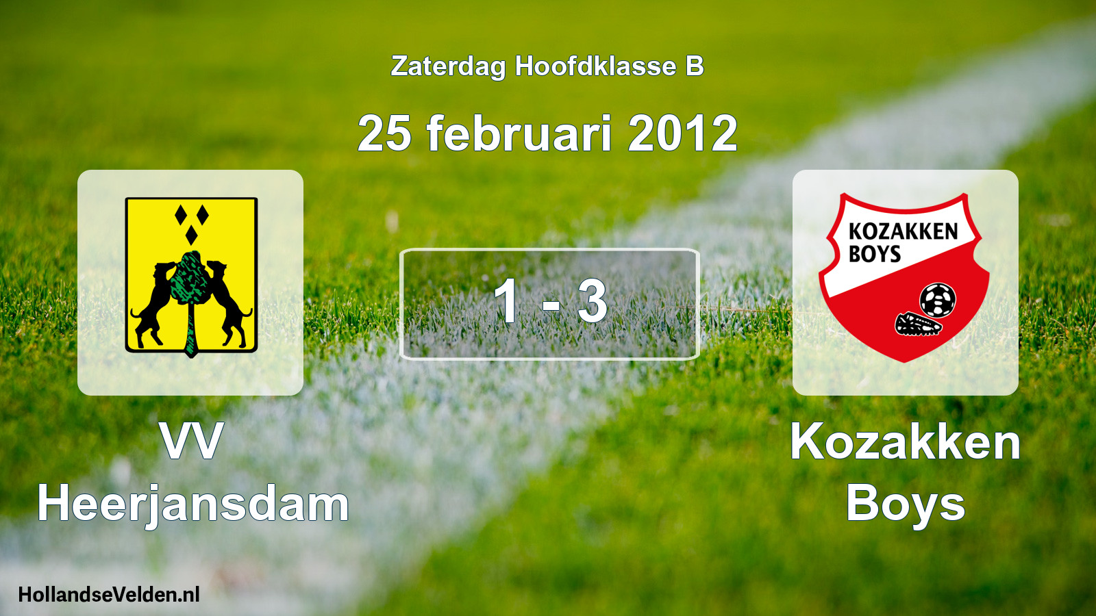 Total number of matches played: VV Heerjansdam - Kozakken Boys 1 - 3 (25 February 2012)