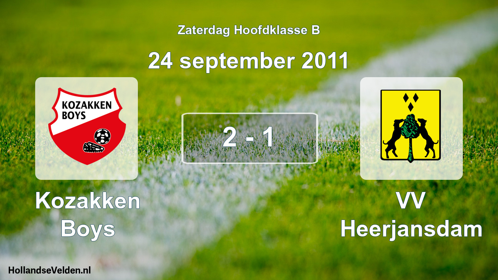Total number of matches played: Kozakken Boys - VV Heerjansdam 2 - 1 (24 September 2011)