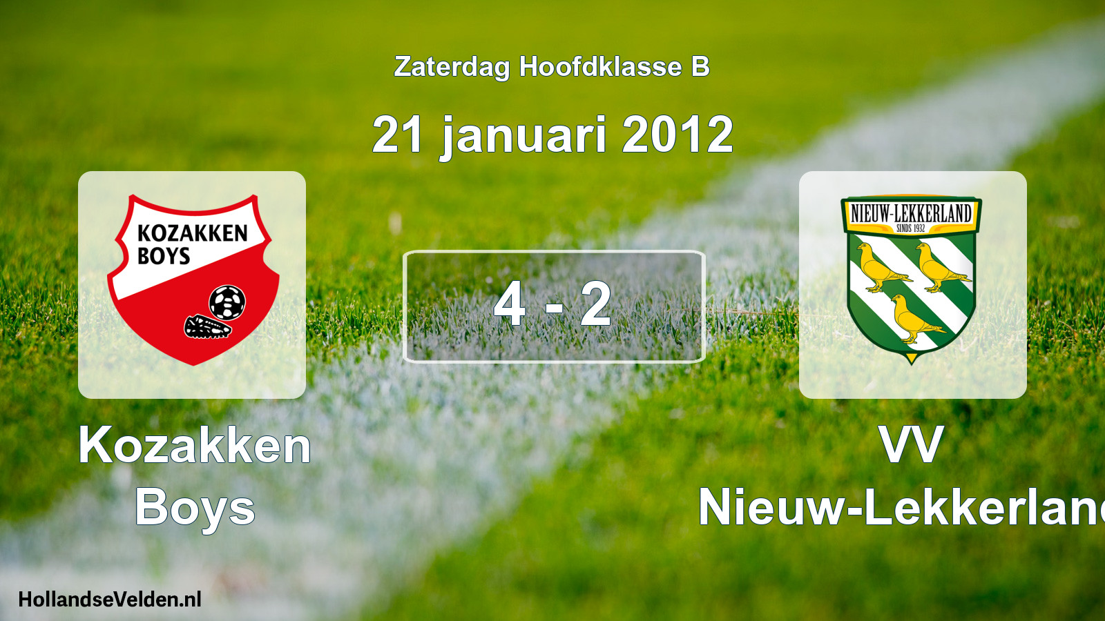 Total number of matches played: Kozakken Boys - VV Nieuw-Lekkerland 4 - 2 (21 January 2012)