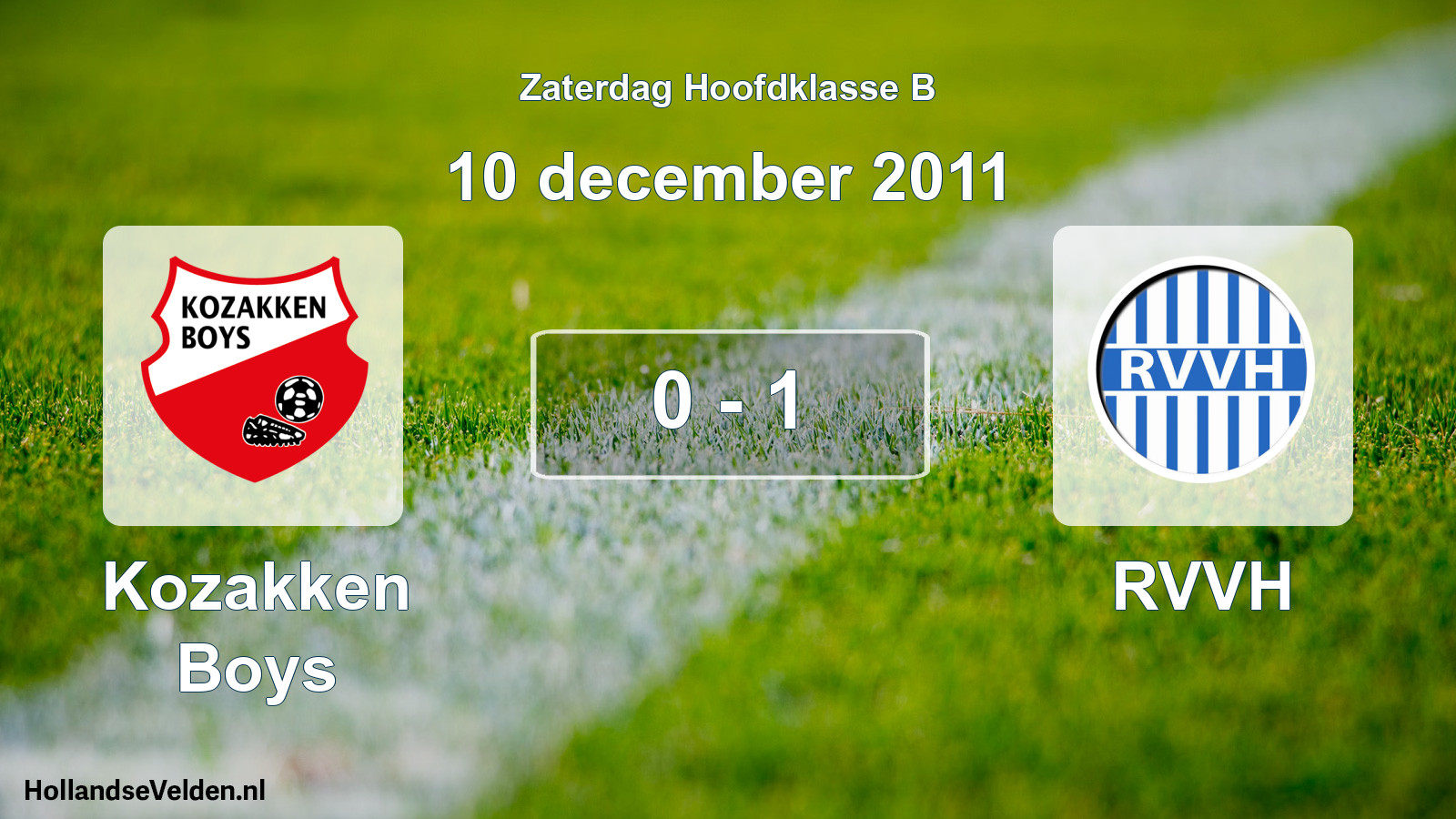 Total number of matches played: Kozakken Boys - RVVH 0 - 1 (10 December 2011)