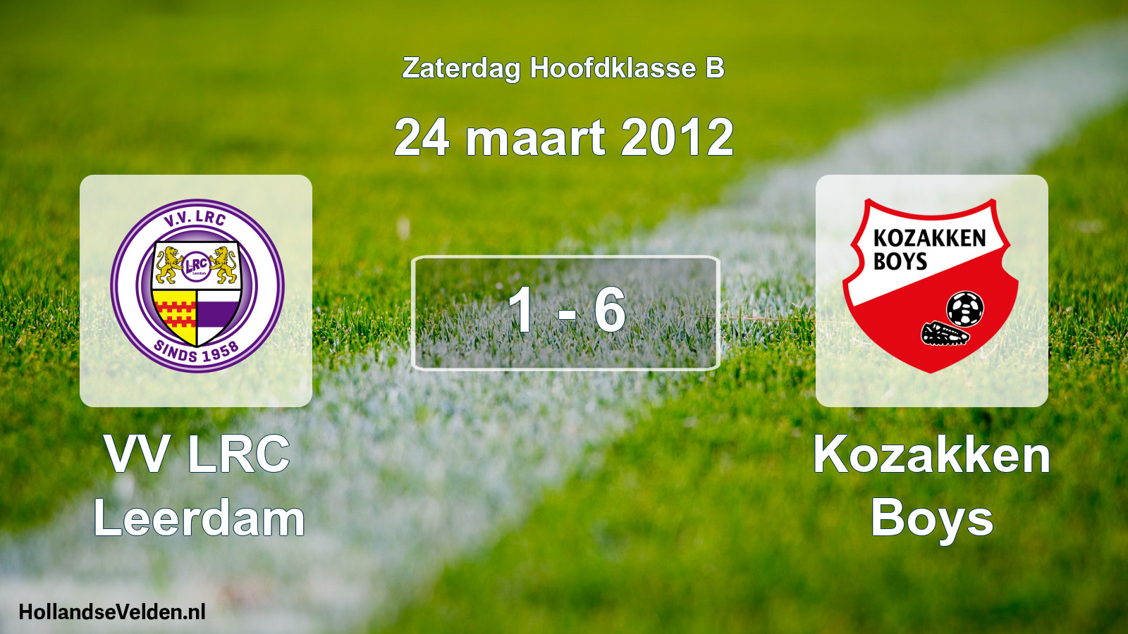 Total number of matches played: VV LRC Leerdam - Kozakken Boys 1 - 6 (24 March 2012)