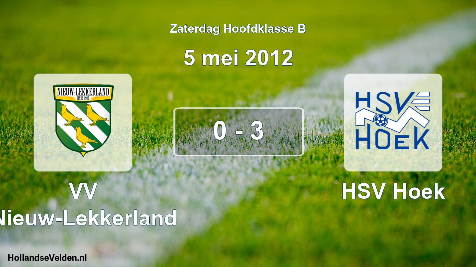 Total number of matches played: VV Nieuw-Lekkerland - HSV Hoek 0 - 3 (5 May 2012)